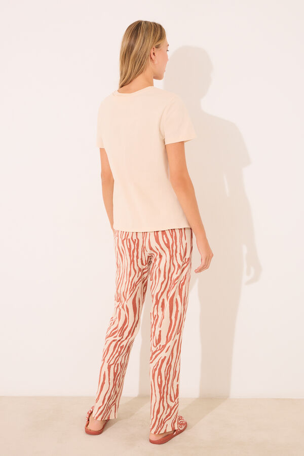 Womensecret Pijama con estampado del Rey León café