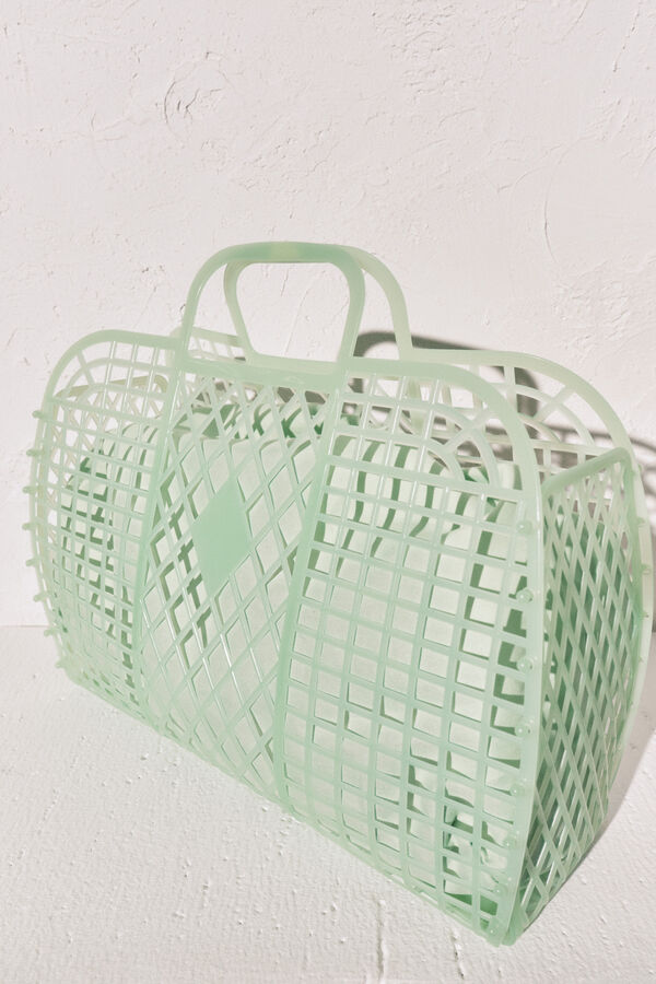 Women'secret Bolsa mediana jelly efecto de red verde verde