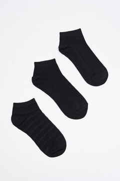 Womensecret Pack 3 calcetines cortos algodón negro negro