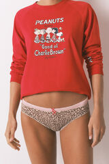 Women'secret Pack de 7 panties clásica de algodón rojo de Snoopy estampado
