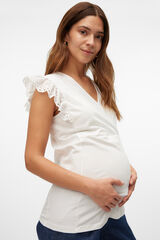Mamalicious Top de escote cruzado premamá y lactancia blanco