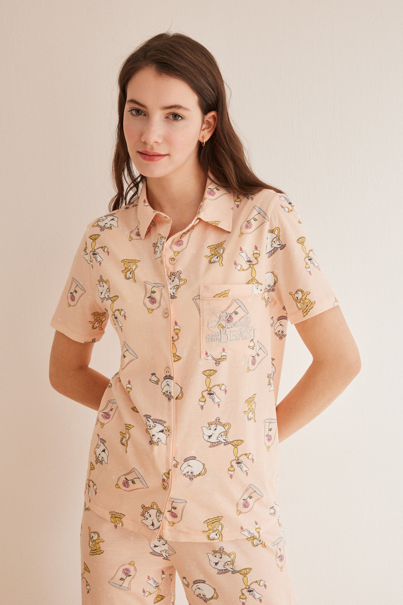 Pijama camisero 100 algodon Disney Bella y bestia Ropa de dormir y homewear de mujer WomenSecret MX