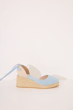 Womensecret Chanclas de plataforma de esparto azul azul