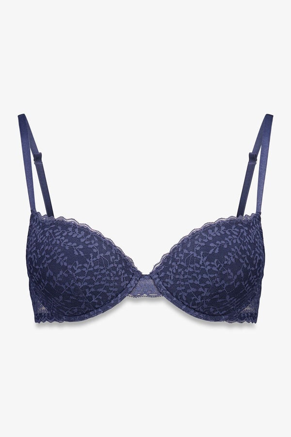 Women'secret BEAUTIFUL brasier relleno con encaje azul azul