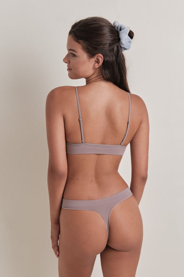 Womensecret Tanga marrón sin costuras café