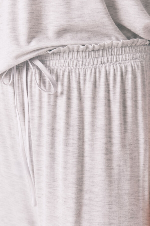 Womensecret Pijama Capri de viscosa gris de soft touch gris