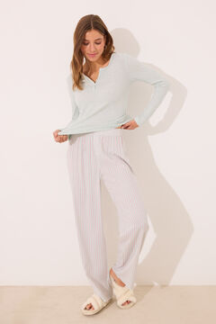 Womensecret Pijama larga de rayas verdes verde