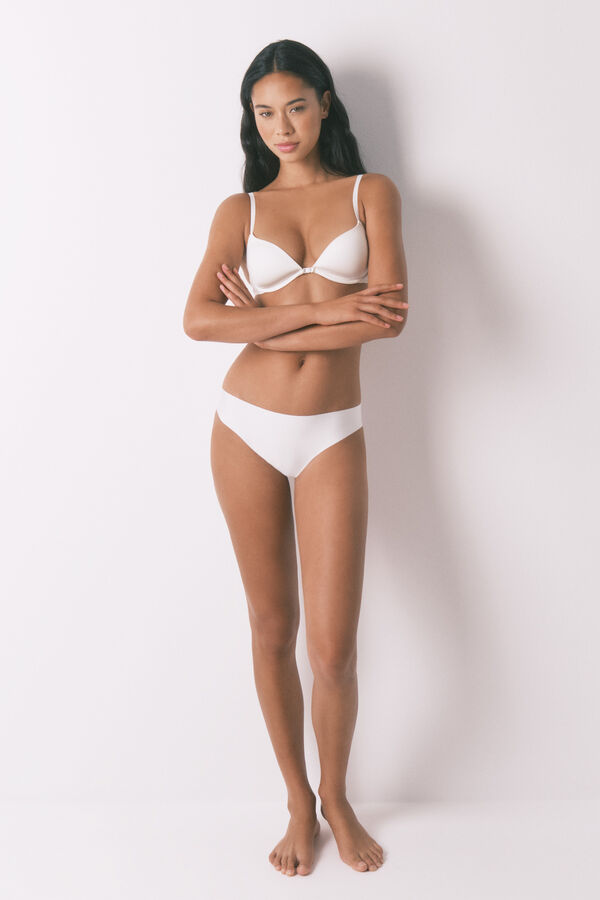 Women'secret Panty blanca cl&aacute;sica de corte limpio blanco