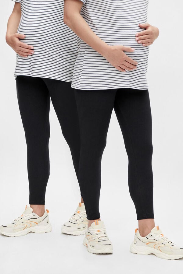 Mamalicious Pack de 2 pantalón legging largos de premamá negro