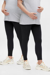 Mamalicious Pack de 2 pantalón legging largos de premamá negro