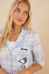 Womensecret Camisón manga larga Snoopy cuadros estampado