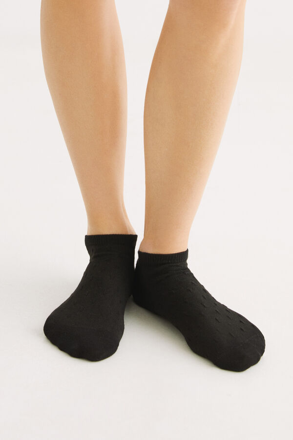 Calcetines cortos algodón negro, Calcetines para mujer