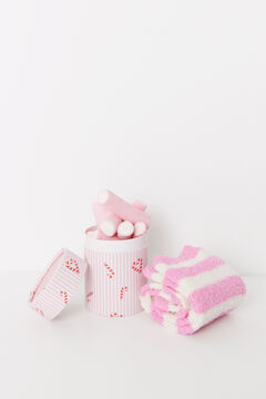 Womensecret Calcetines tricot borreguito rayas estampado