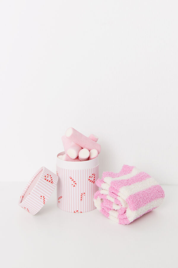 Womensecret Calcetines tricot borreguito rayas estampado