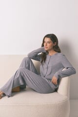 Women'secret Pijama larga en gris brillante gris