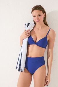 Womensecret Panty de bikini moldeador de cintura alta en azul eléctrico 