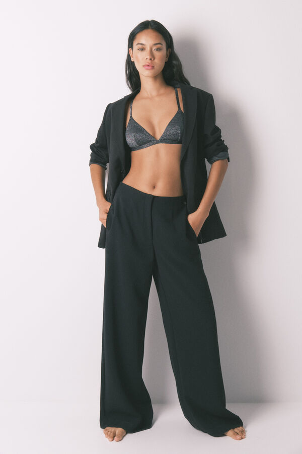 Womensecret Brasier de lúrex de terciopelo negro NATURAL negro