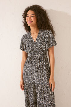 Womensecret Vestido largo lazo cintura negro