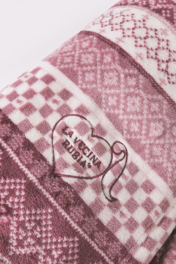 Women'secret Manta de dormir de velour con borde rosa
