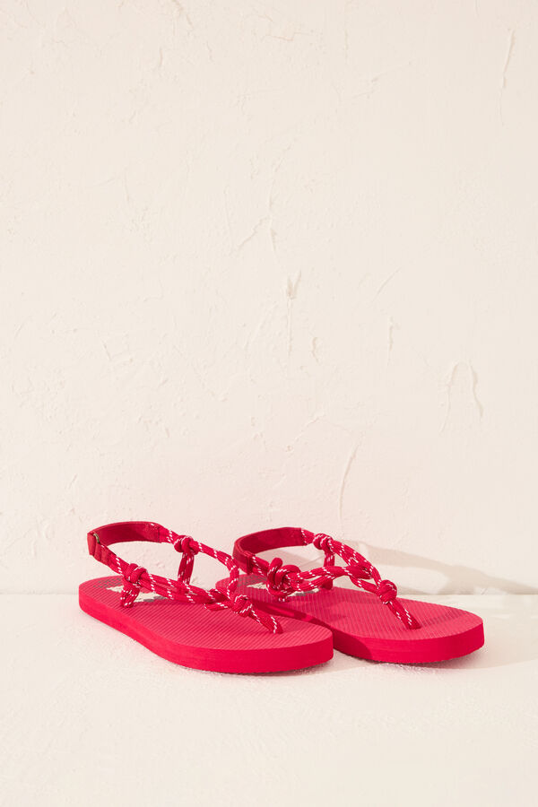 Womensecret Chanclas de cuerda de Snoopy rojo rojo