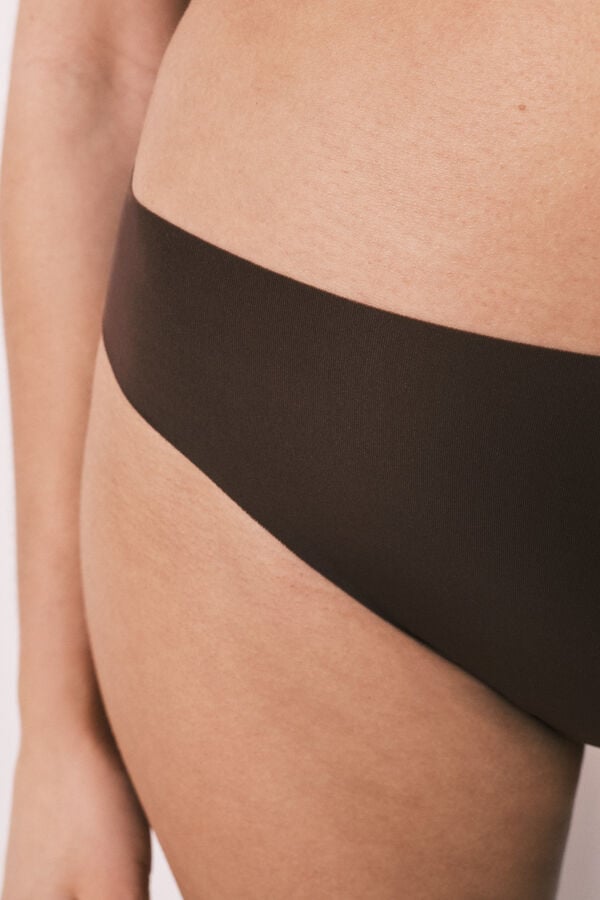 Women'secret Panty cl&aacute;sica sin costuras de microfibra granate p&uacute;rpura