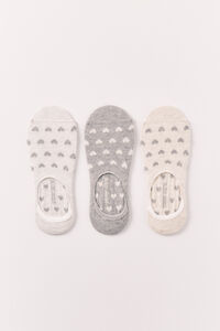 Women'secret Pack de 3 calcetines invisibles estampado de corazones