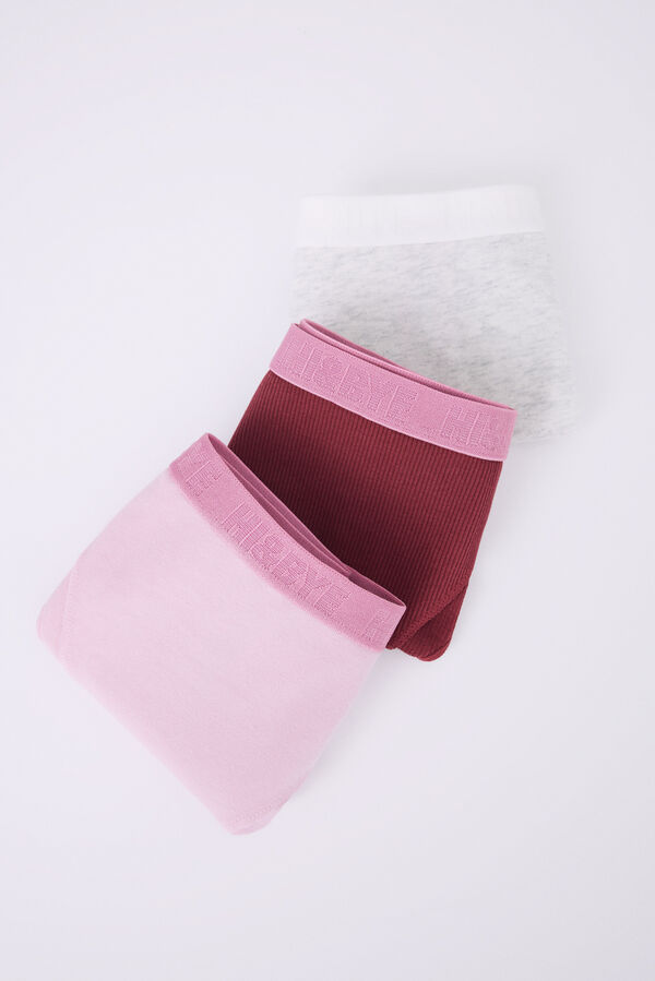 Womensecret Pack 3 panties brasileños algodón gris, rosa y vino 