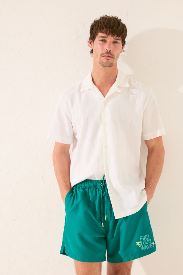 Womensecret Traje de baño estampado verde para hombre verde