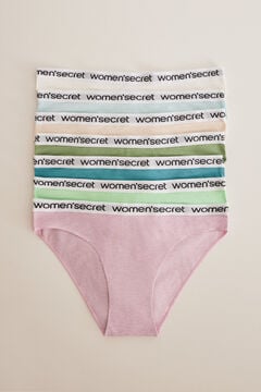 Womensecret Pack 7 panties algodón logo blanco
