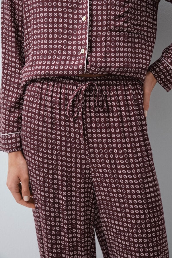Women'secret Pijama larga camisera granate p&uacute;rpura