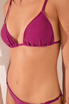 Womensecret Top de bikini triangular de color naranja brillante morado/lila