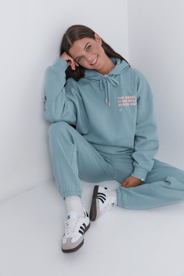 HI&BYE Sudadera con capucha de felpa verde verde