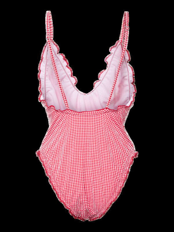 Pieces Traje de ba&ntilde;o de tirantes estampado rojo