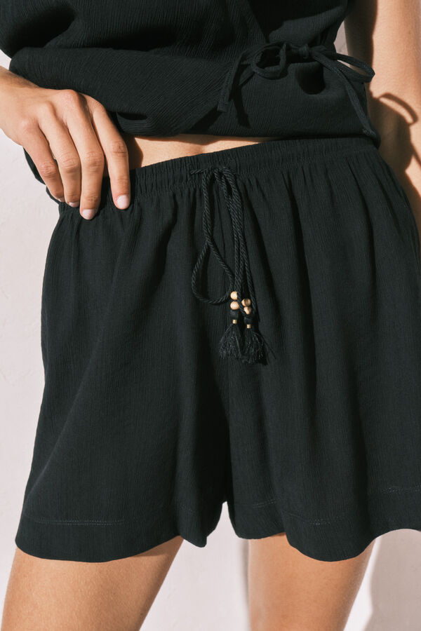 Women'secret Conjunto de chaleco y short negro negro