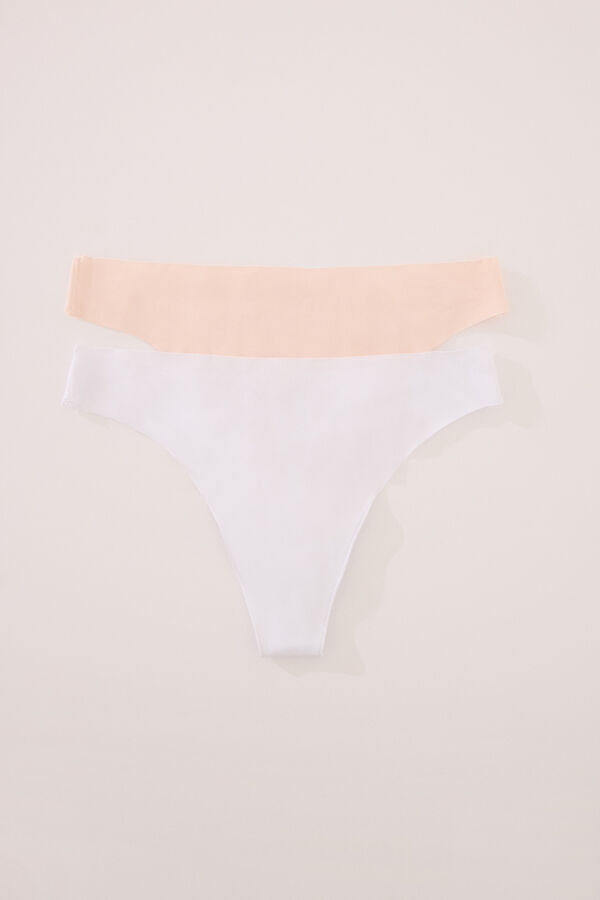 Womensecret Pack de 2 tangas clásica de algodón  blanco