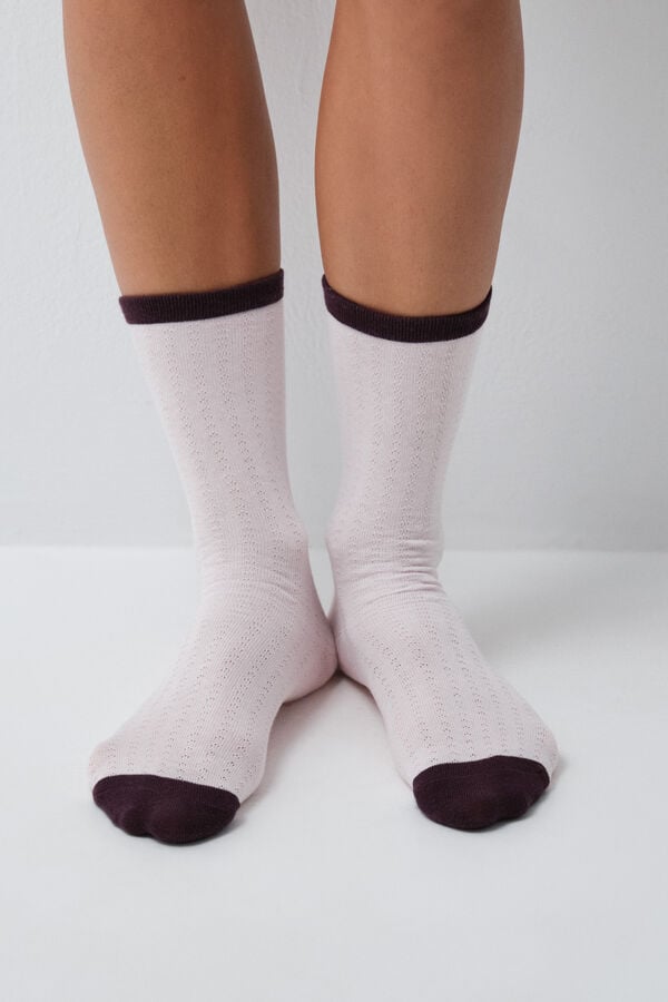 Women'secret Pack 6 calcetines largos Snoopy y cruasanes estampado
