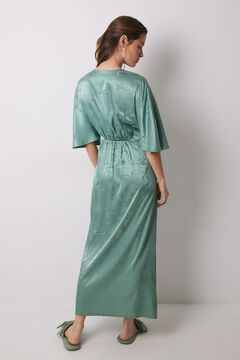 Womensecret Vestido caftán satén jacquard verde verde