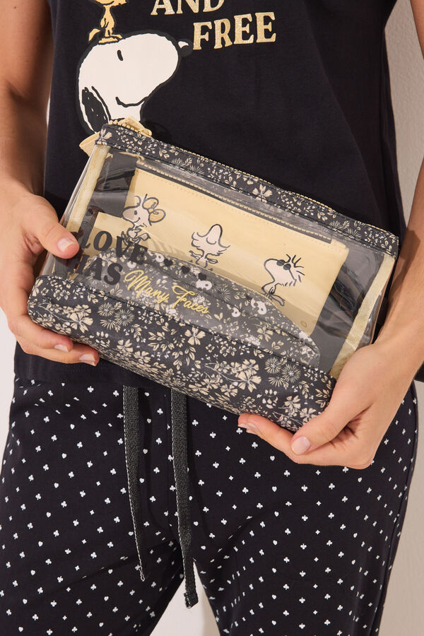 Womensecret Pack de 3 neceseres de Snoopy estampado