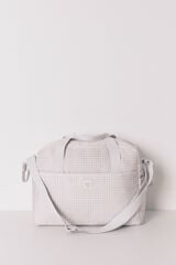 Womensecret Bolsa de premamá grande de cuadros vichy en gris oscuro . gris