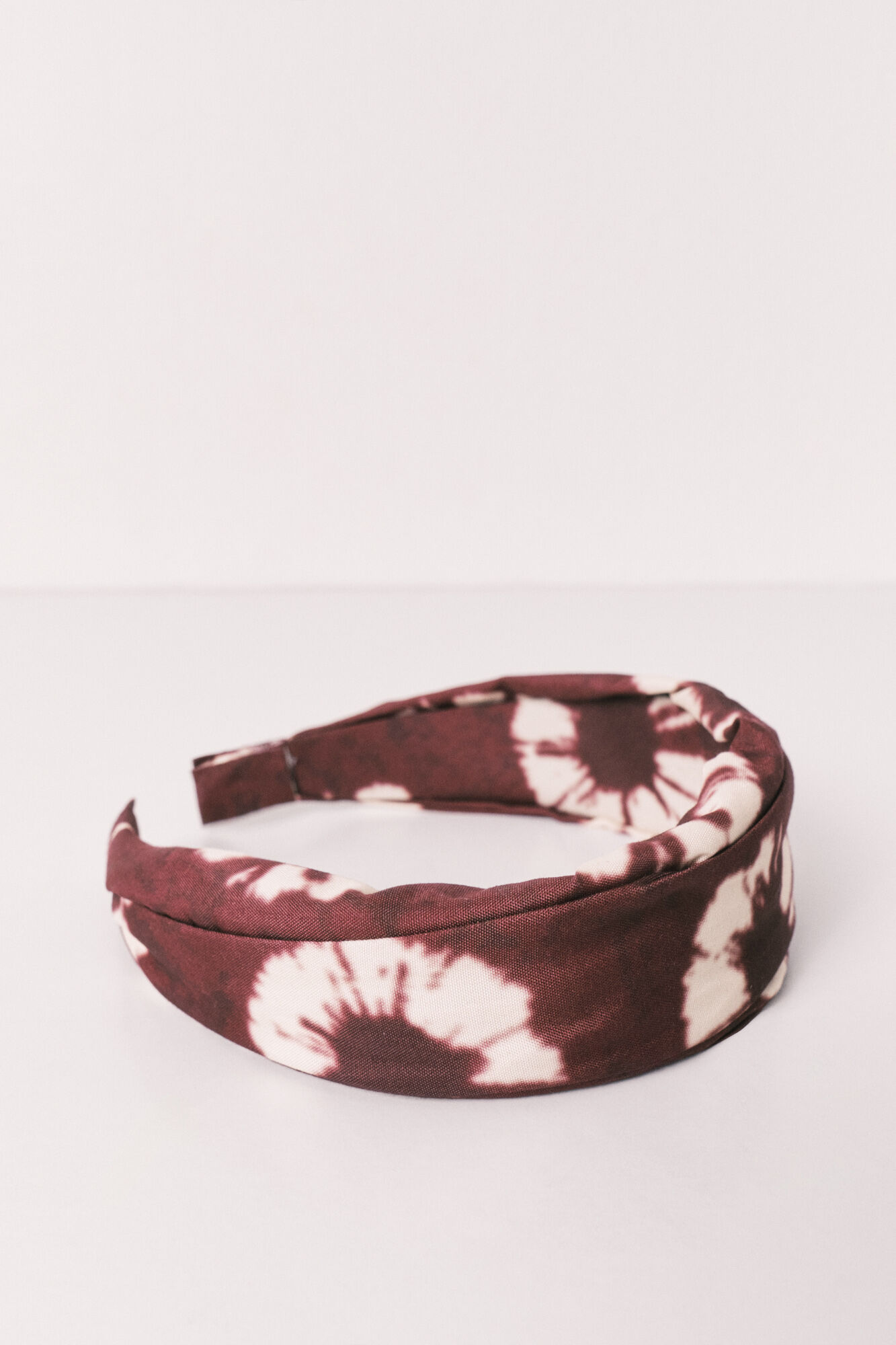 Women'secret Diadema de pelo estampado de flores granate