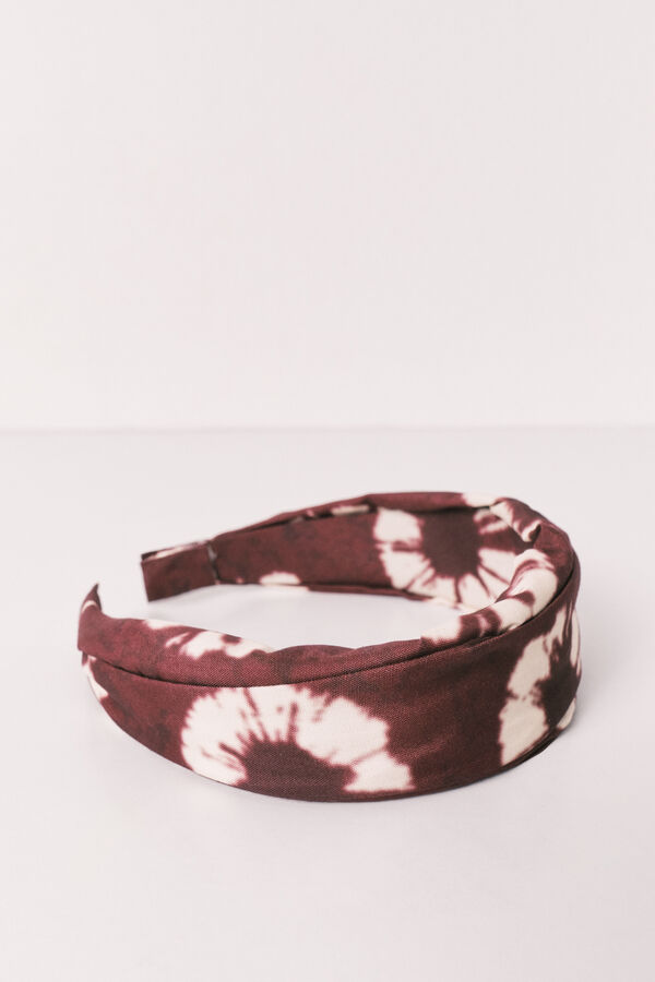 Women'secret Diadema de pelo estampado de flores granate estampado