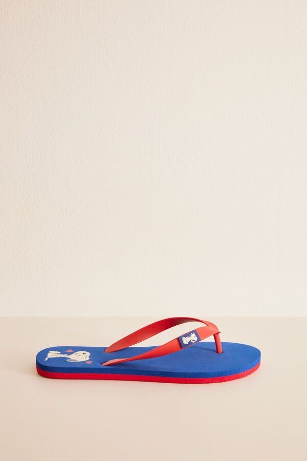 Womensecret Chanclas azul Snoopy estampado