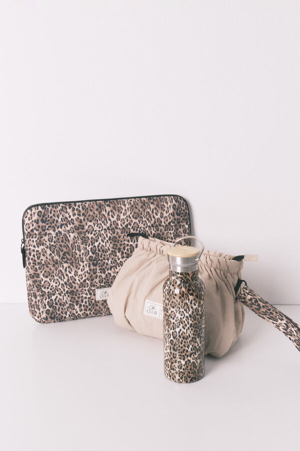 Women'secret Botella de metal con estampado animal estampado