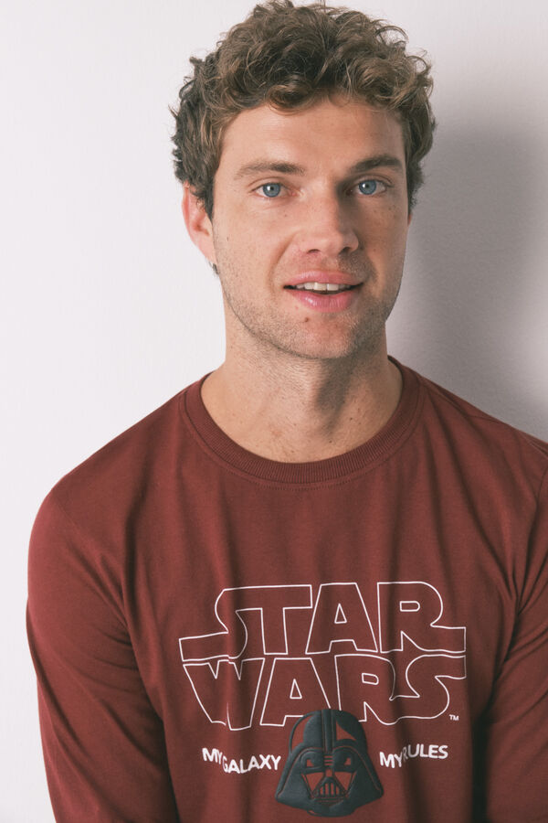 Women'secret Pijama larga de hombre 100% algod&oacute;n "Star Wars" p&uacute;rpura