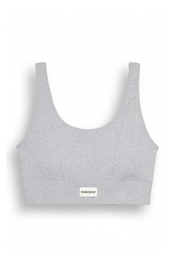 Womensecret Crop top canalé gris seamless gris