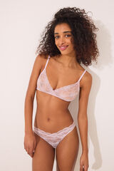 Womensecret Panty clásica de encaje rosa rosa