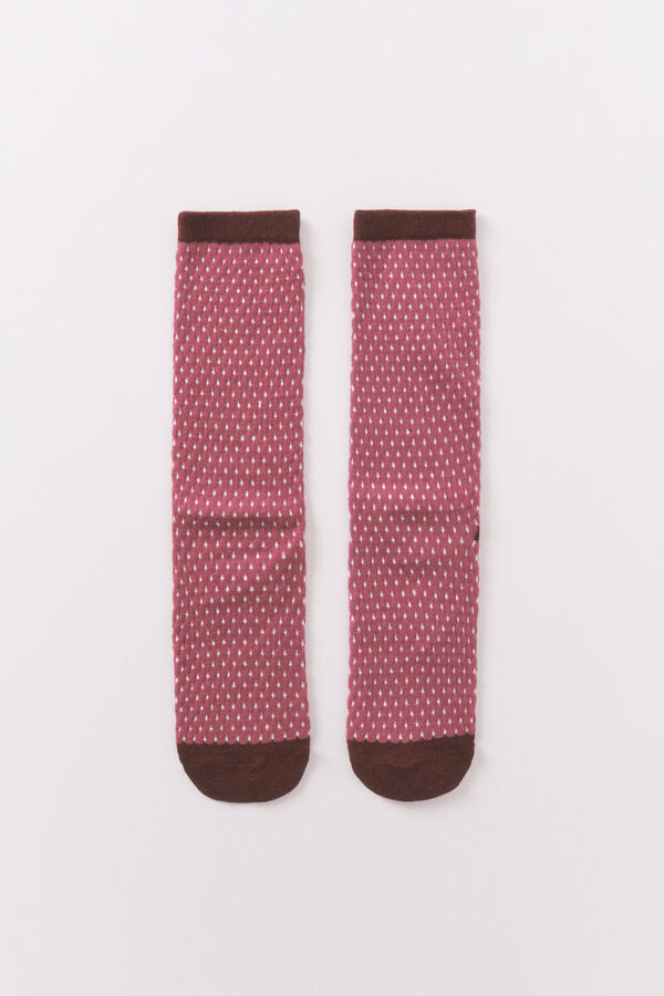 Women'secret Calcetines largos de l&uacute;rex color granate p&uacute;rpura