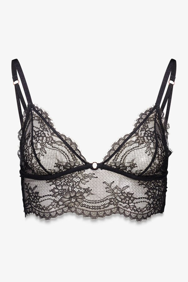 Womensecret Bralette de encaje encaje especial negro