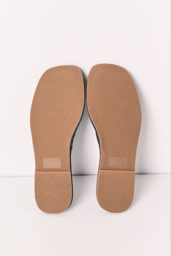 Women'secret Zapatillas de casa de sat&eacute;n azul verde