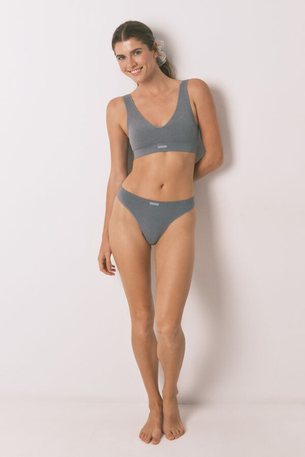 Womensecret Tanga sin costuras panty claro gris